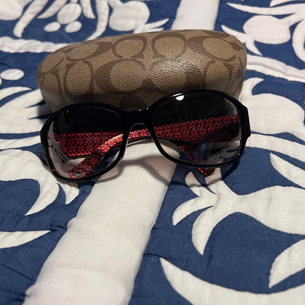 Coach Black Oversized Sunglasses with Signature Case